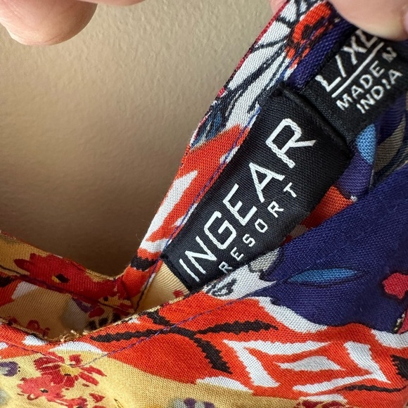 INGEAR Romper Dress dress with pants mixed print hippie vibes size L XL - Picture 4 of 9